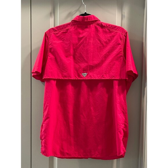 COLUMBIA PFG Fishing Shirt, Bright Pink, Sz M - Picture 2 of 6
